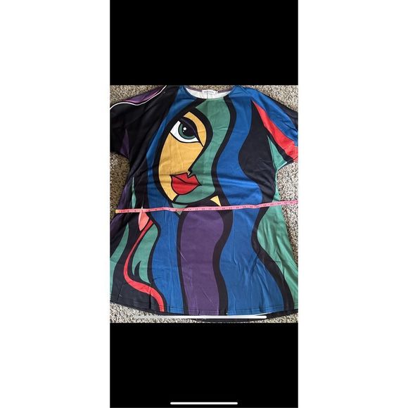 NWT, abstract, lightweight sweatshirt, material dress/tunic . Cotton says 3x on - Picture 6 of 12